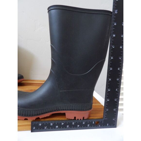 Wonder Nation Unisex Black Slip on Chore Rain Boots | 2 - Picture 6 of 8